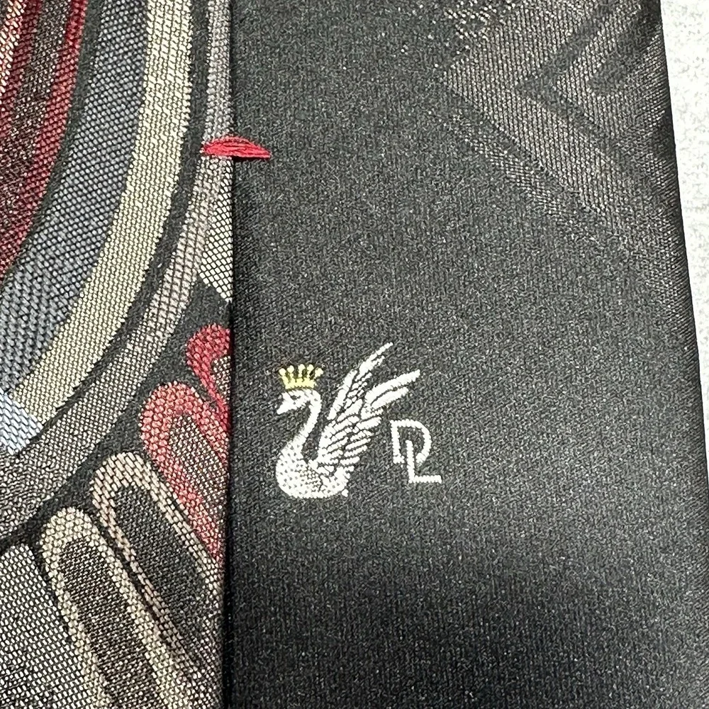 VTG‎ Don Lopez Beverly Hills Neck Tie Black Polyester Silk Blend Abstract Print